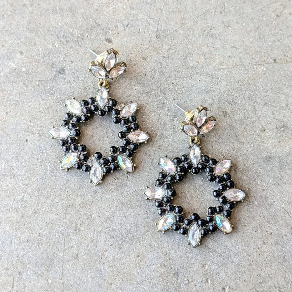 Sugarfix by Baublebar Black Rhinestone Circle Dangle Drop Post Earrings
